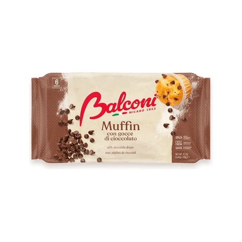 Balconi Muffin con gocce di cioccolato 6 x 40 g, confezione marrone da 240 g