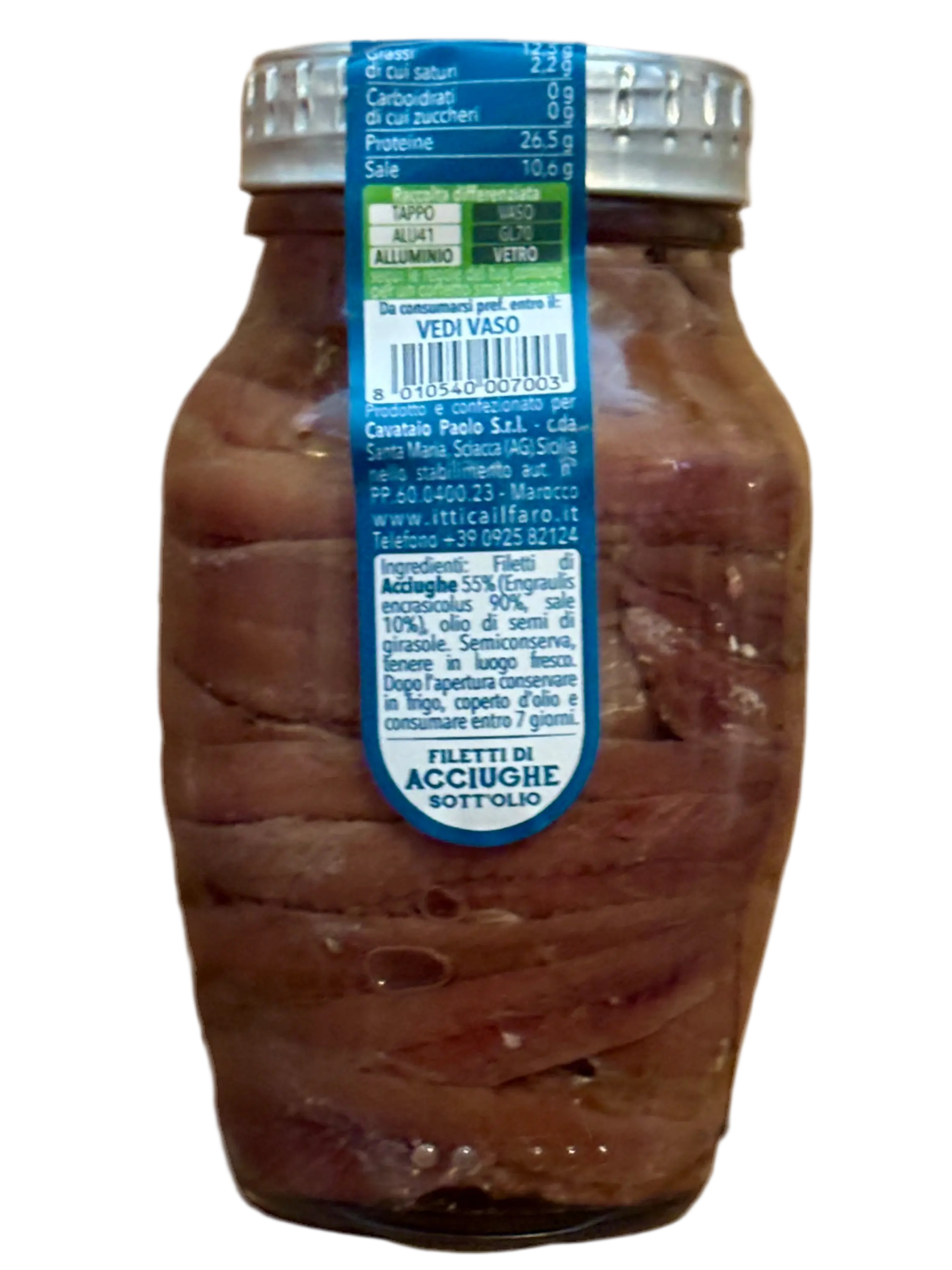 Il Faro Filetti di Acciughe sott’olio 160 gr-Tonno ed Acciughe-  Il Faro