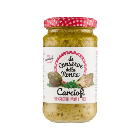 Le Conserve della Nonna Crema di Carciofi 190 g, vasetto in vetro con capsula a quadretti rossi