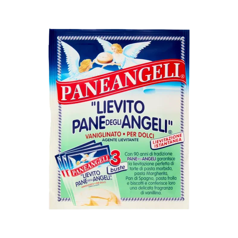 Paneangeli Lievito Pane degli Angeli Vaniglinato 3 x 16 g, groenblauw zakje met de engelen