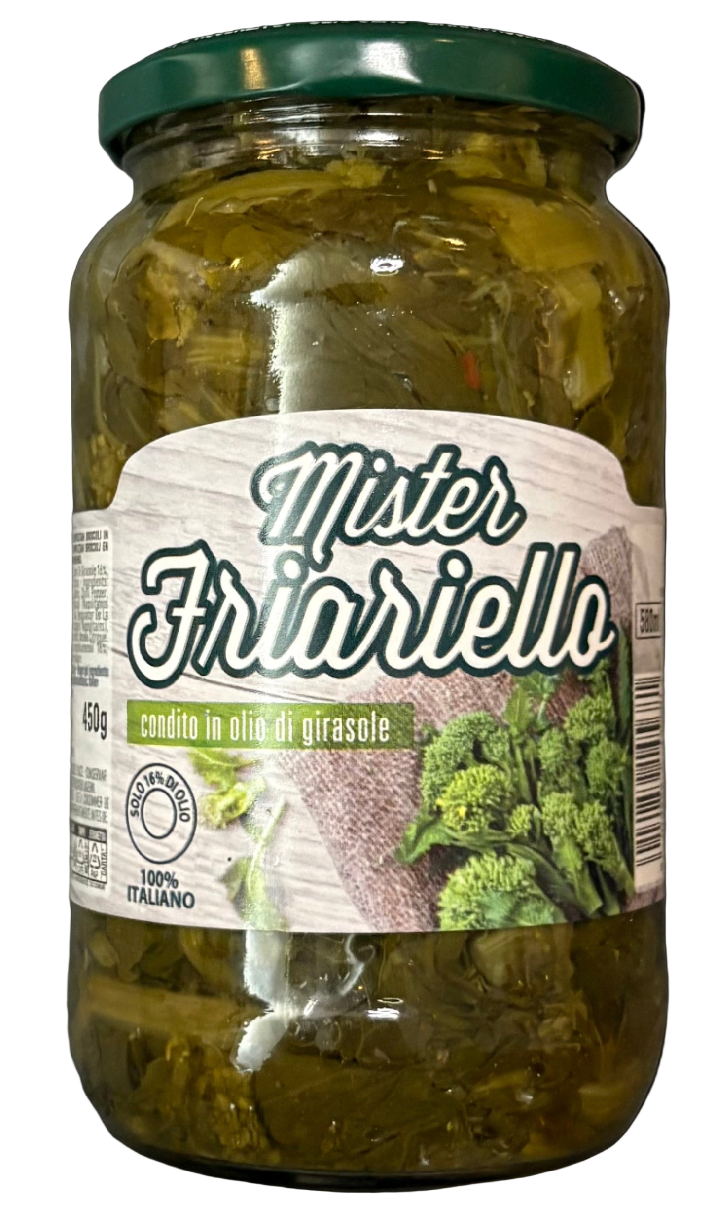 Mr Friariello – friarielli Napoletani in Olio di Girasole – Vetro 540 g - Conserve - O Sole e Napule