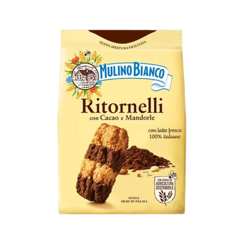 Mulino Bianco Ritornelli 700 g, sacchetto di frollini bicolore con cacao e mandorle