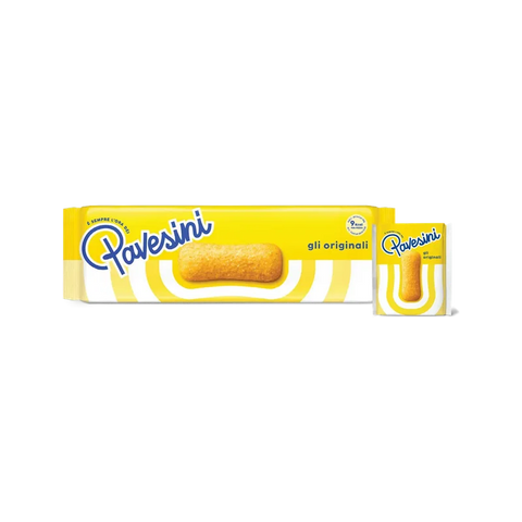 Pavesi Pavesini Classici 200 g, confezione gialla con biscottini e sacchetto freschezza