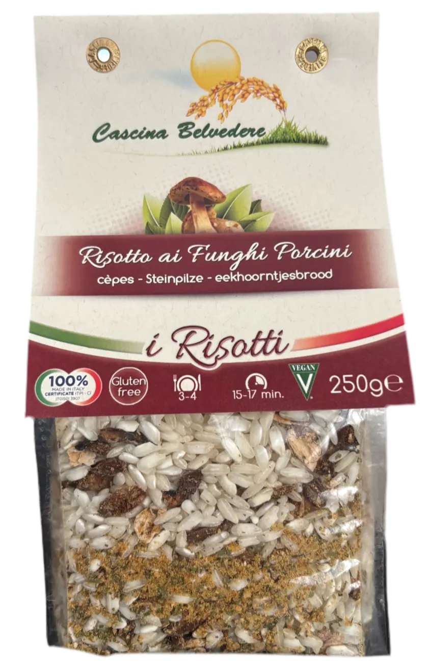 Risotto ai Funghi Porcini Cascina Belvedere Senza Glutine 250gr - Risotti pronti - Product vendor