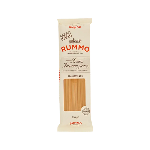 Rummo Spaghetti N°3 500 g, pacco avorio con finestra sugli spaghetti