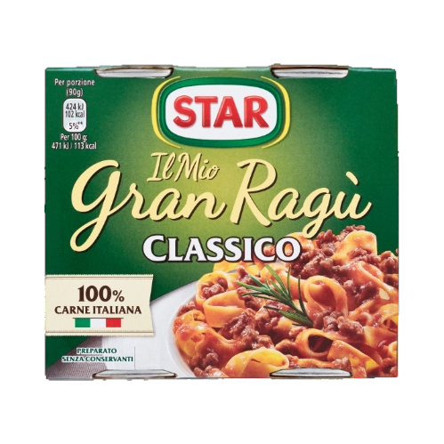 Star Gran Ragù alla Carne 2x180g - Pesti e Sughi pronti - Star