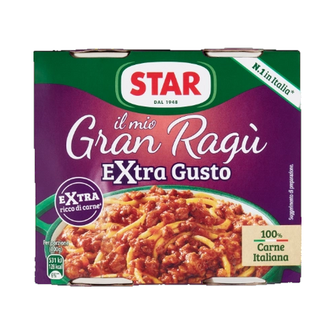 Star Gran Ragù Extra Gusto 2 x 180 g, sugo di sola carne suina alle spezie