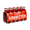 Sanbittèr Rosso 10 x 10 cl, cluster con bottigliette di vetro dell'aperitivo analcolico rosso