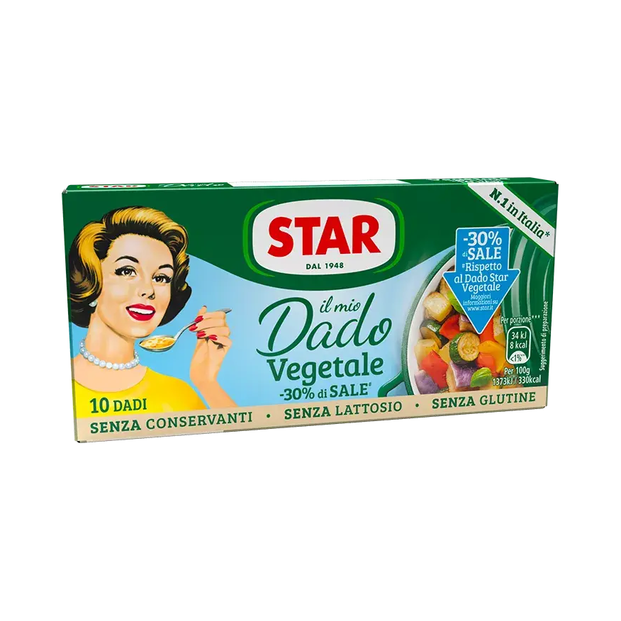 Star Il mio Dado Vegetale -30% di sale 10 dadi 100 gr - Sale e Spezie - Star