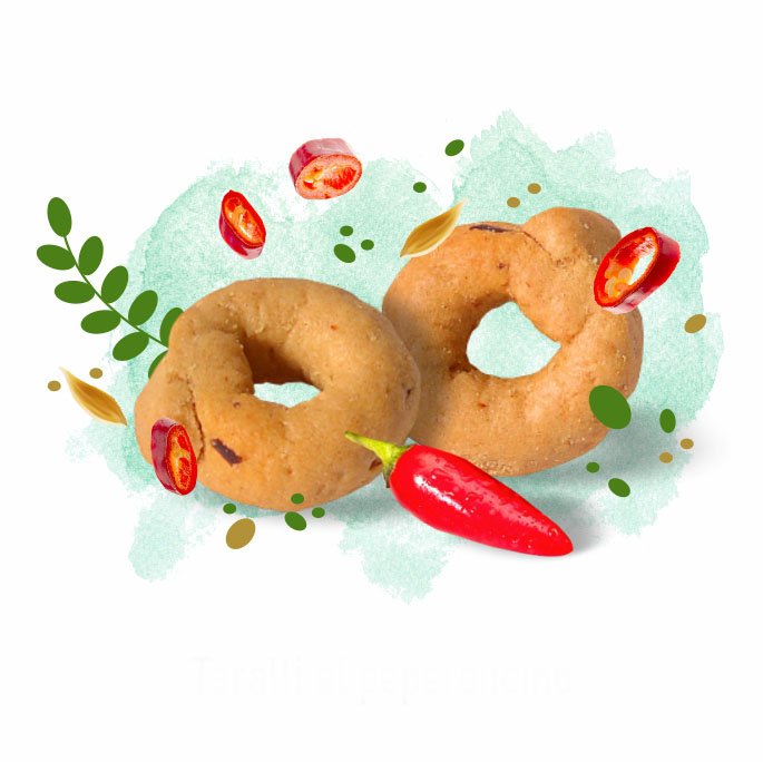 Tarallini al Peperoncino 250 gr - Fiore di Puglia - Snacks Salati - Fiore di Puglia