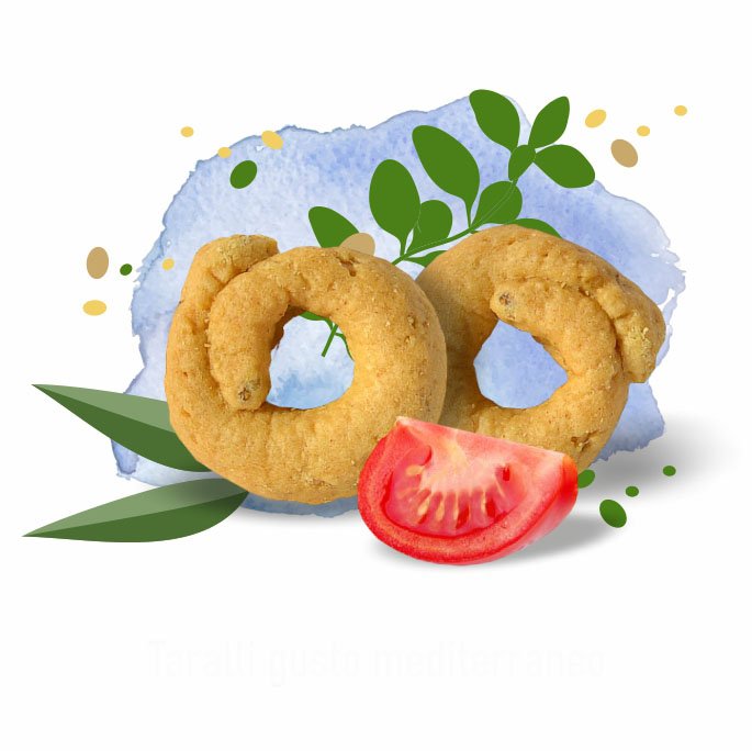 Tarallini Gusto Mediterraneo 250 gr - Fiore di Puglia - Snacks Salati - Fiore di Puglia