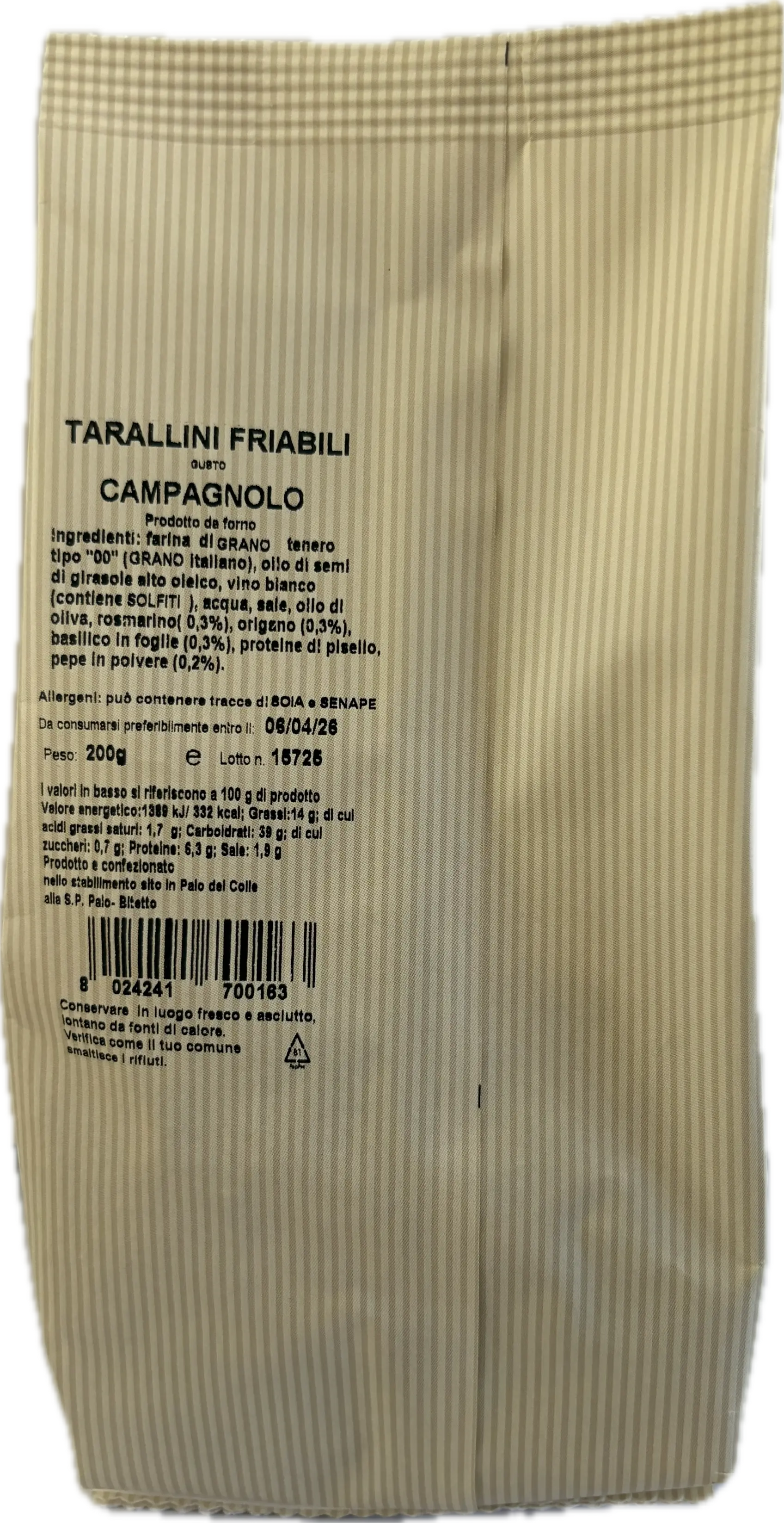 Tarallini Friabili Gusto Campagnolo 200gr-Patatine e Snack- Product vendor