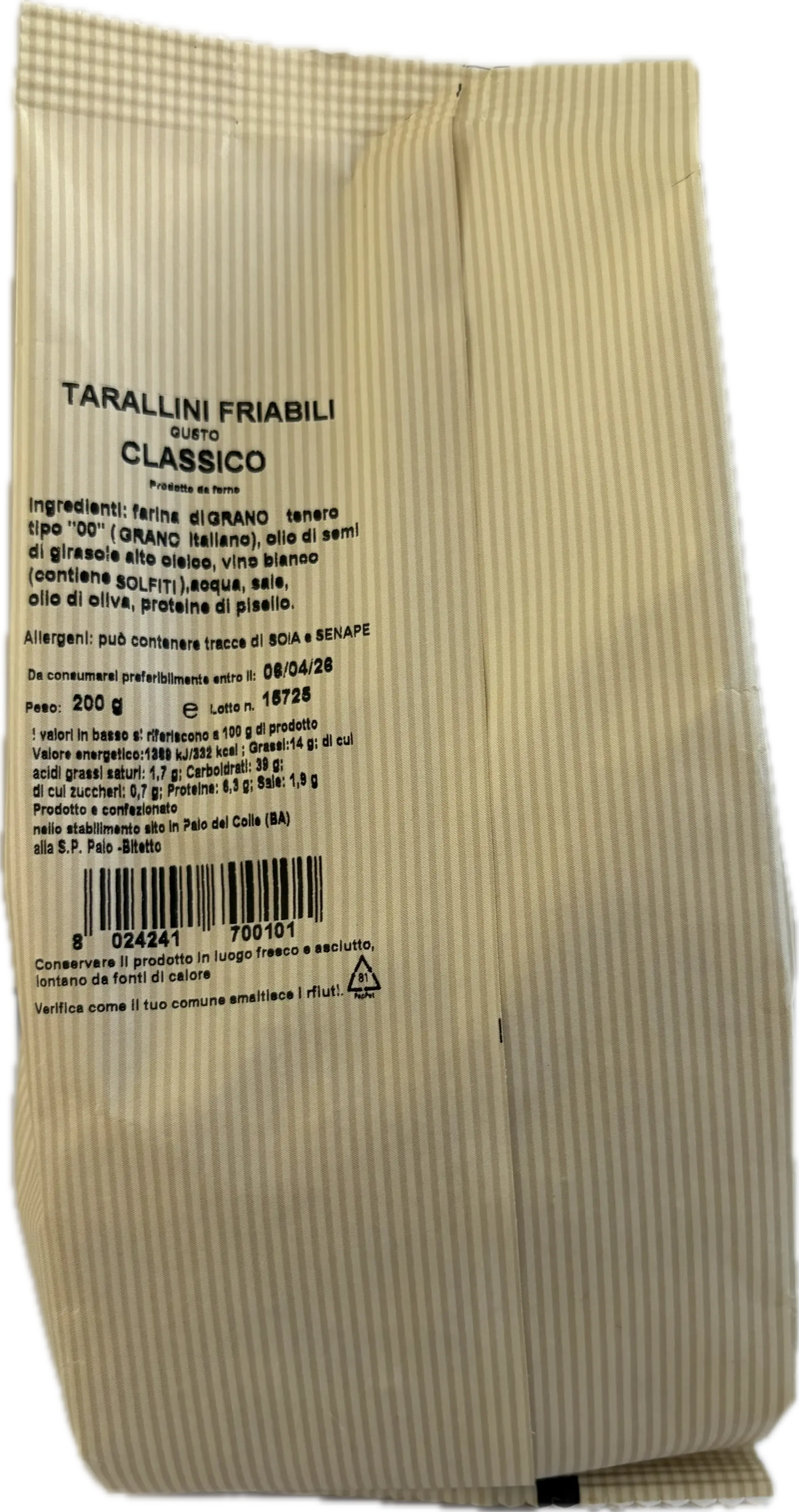 Tarallini Friabili Gusto Classico 200gr-Patatine e Snack- Product vendor