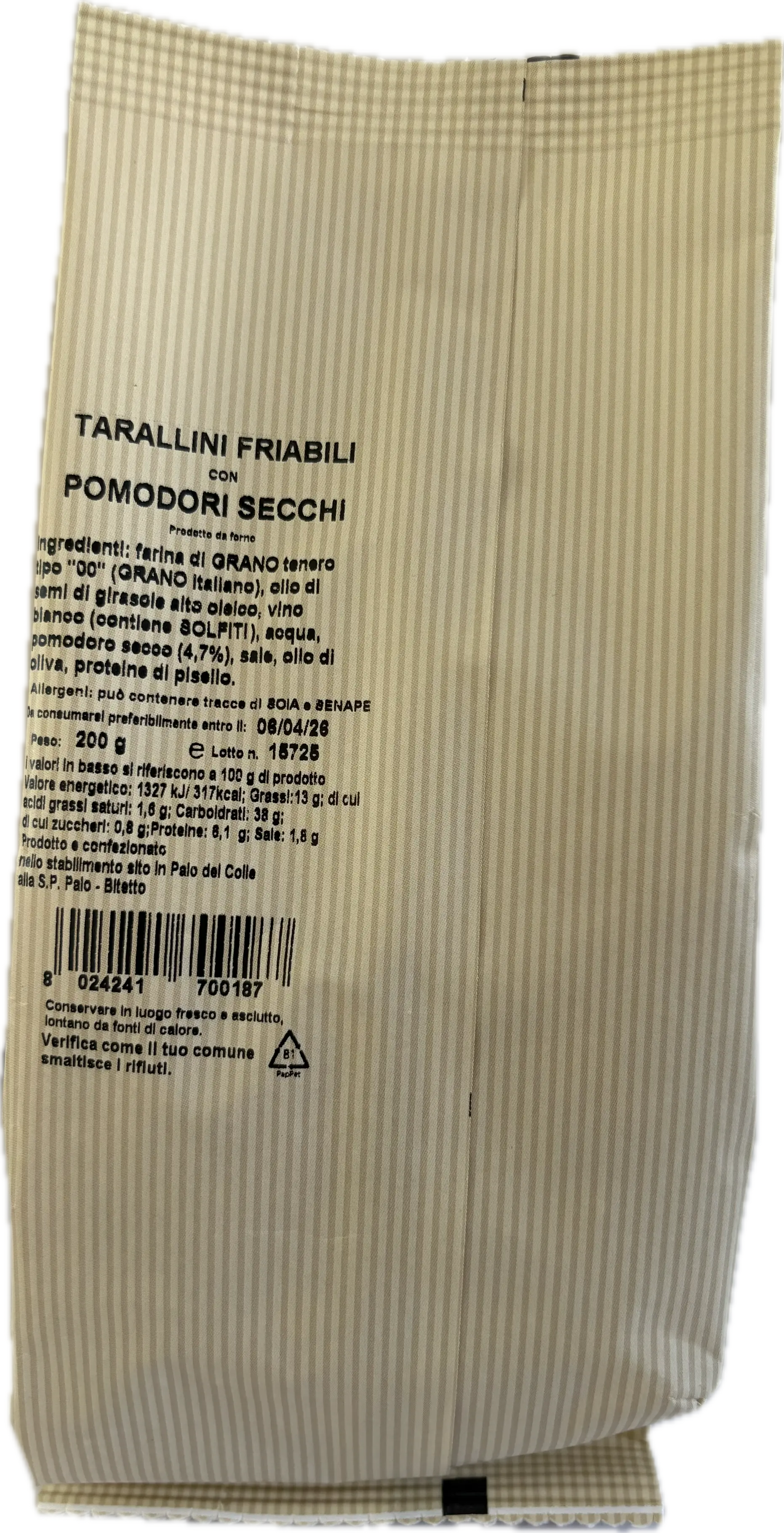 Tarallini Friabili ai Pomodori Secchi 200 gr-- Product vendor