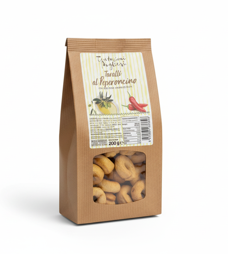 Tarallini Pugliesi al Peperoncino 200 gr - Tentazioni Pugliesi