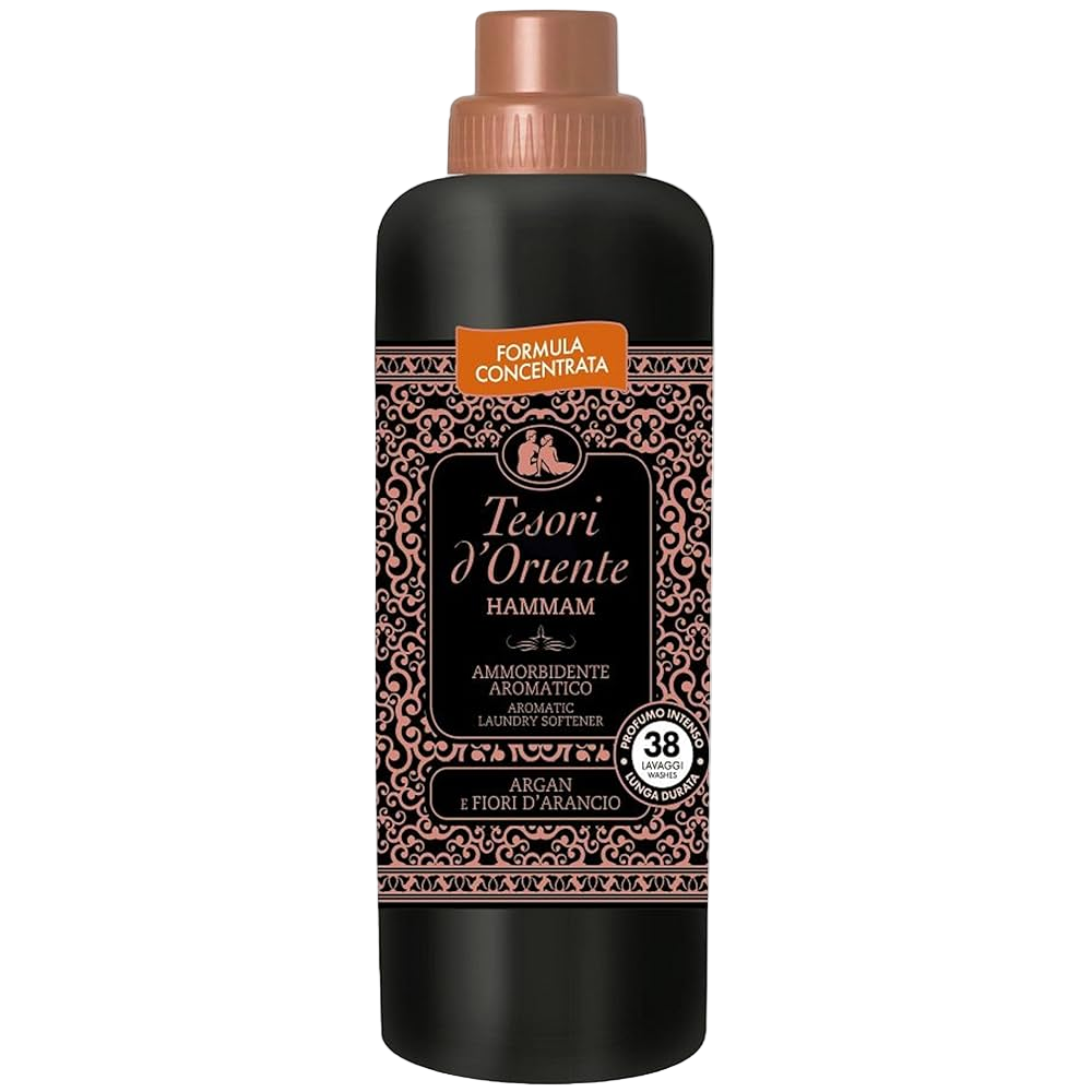 Tesori d'Oriente Wasverzachter Hammam 760 ml, zwarte fles met koperkleurig decor