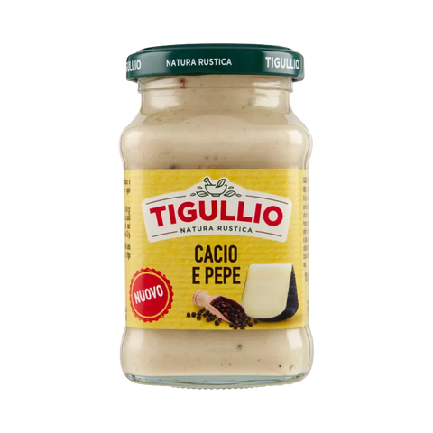 Tigullio Cacio e Pepe 185 g, vasetto di vetro con salsa bianca al pecorino