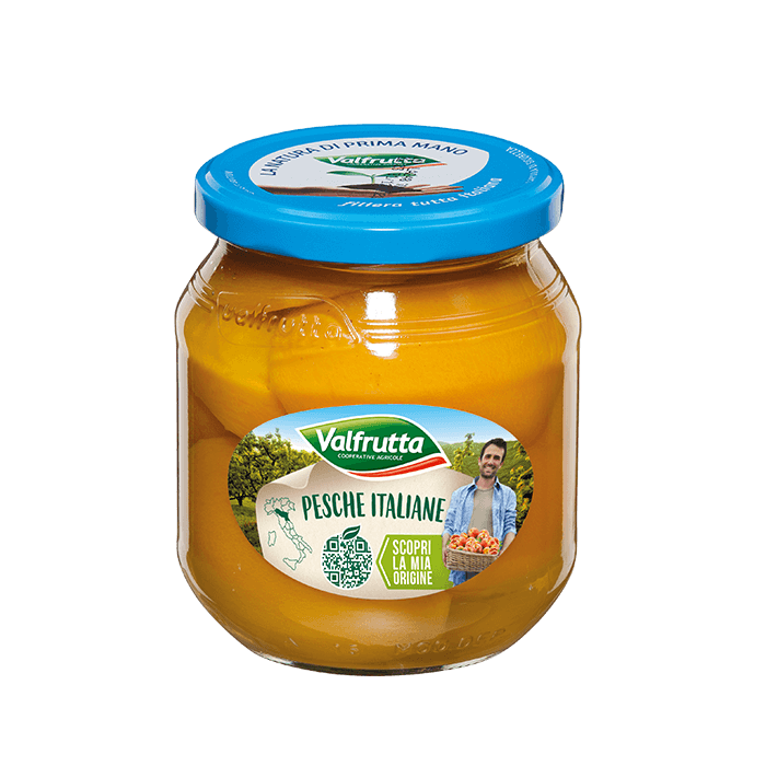 Valfrutta Pesche Sciroppate Italiane - 580 gr - Conserve - Valfrutta