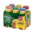 Yoga Optimum nectar van Italiaanse perzik 70% 6 x 125 ml, verpakking met zes glazen flesjes