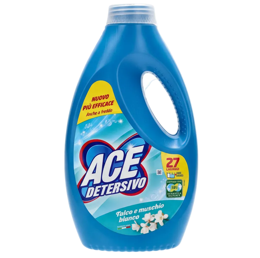 Ace Detersivo Lavatrice Colorati Talco e Muschio Bianco 27 lav. - 1350 ml