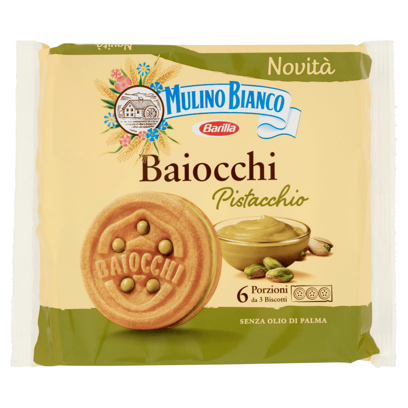 Mulino Bianco Baiocchi alla Crema di Pistacchio - 168 gr - Koekjes - Mulino Bianco