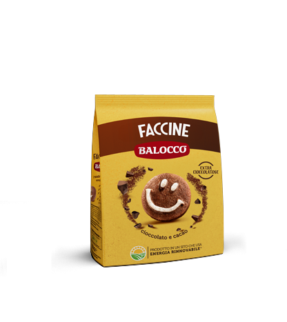 Balocco Faccine 350 g, zandkoekjes in de vorm van een lachend gezichtje