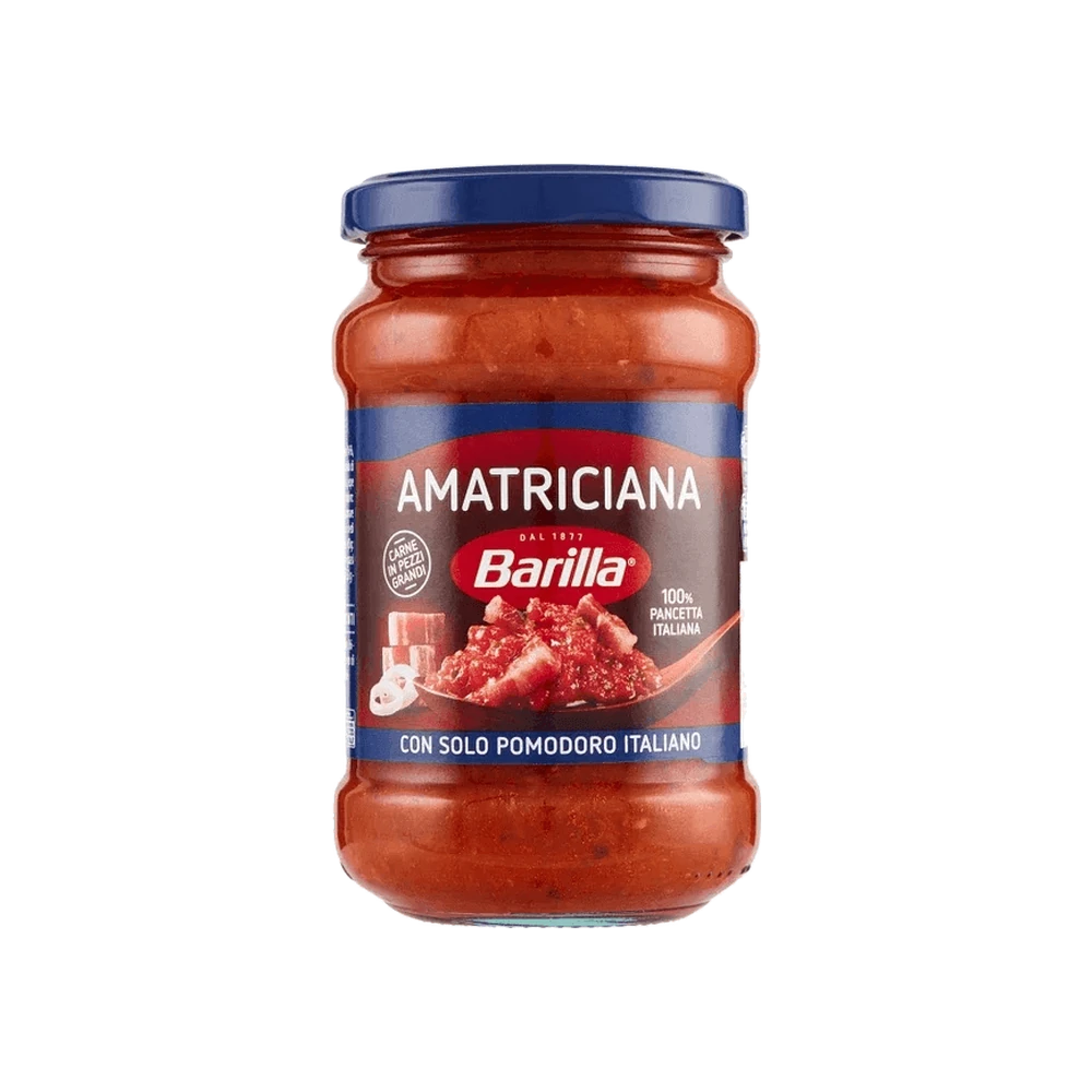 Barilla Sugo all'Amatriciana 300 g, kant en klare saus met tomaat en pancetta