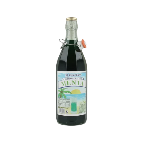 Beneduce Sciroppo di Menta 1 L, sciroppo italiano da diluire dal colore verde