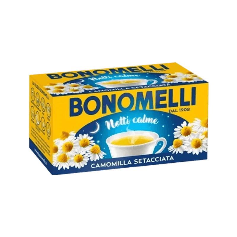 Bonomelli Camomilla Setacciata 18 filterzakjes, kamille van gezeefde bloemen zonder caffeïne