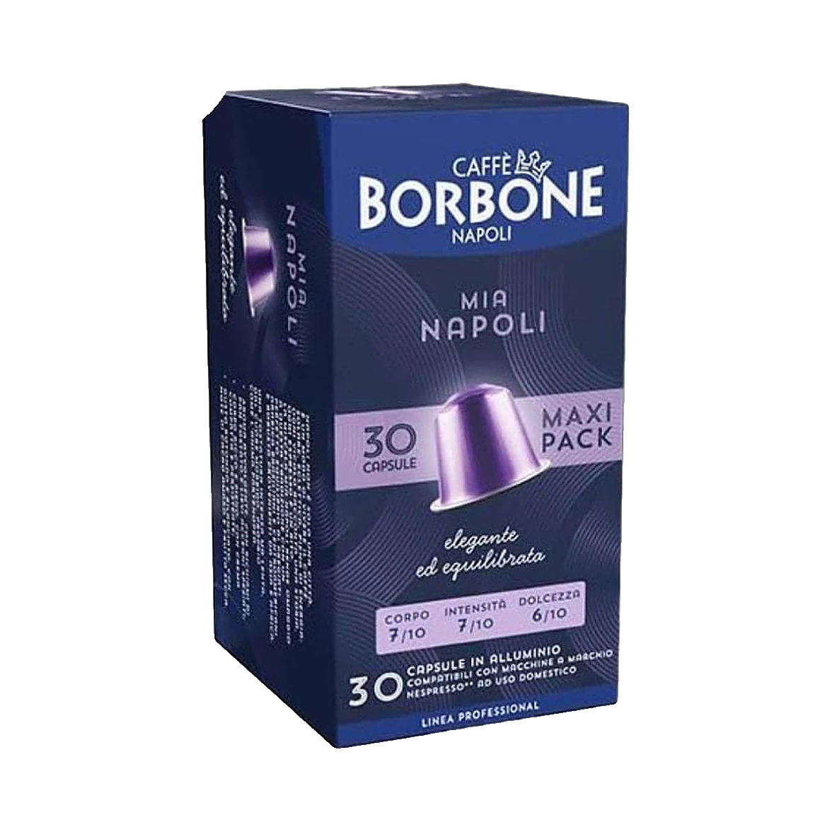 Borbone Mia Napoli 30 aluminium capsules compatibel met Nespresso, blauwe doos