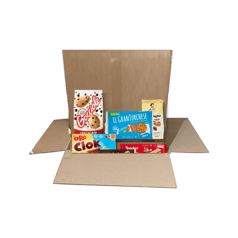 Box Biscotti d'Italia con Pavesi Gocciole, Saiwa OroCiok, Matilde Vicenzi, Colussi, Loacker e Grisbì in una scatola Spesa da Antonio