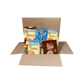 Koekjesbox met Italiaanse Mulino Bianco koekjes en Ciobar chocolademelk in een doos van Spesa da Antonio