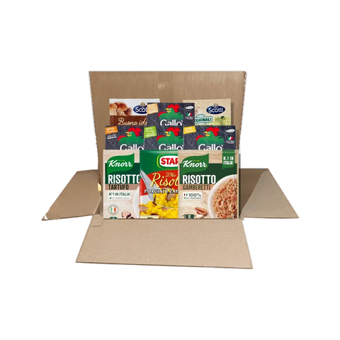 Box Il Risotto con risotti pronti Gallo, Knorr, Scotti e Star in una scatola Spesa da Antonio
