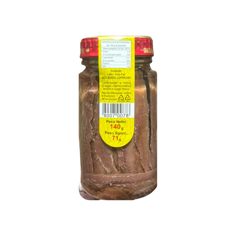 Filetti di Acciughe Brunetto in Olio di Girasole 140 g