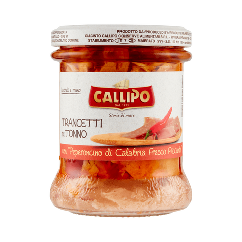 Callipo Trancetti di Tonno all'olio di oliva con peperoncino di Calabria 170 g, vaso di vetro