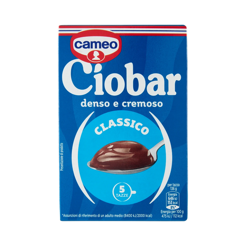 Cameo Ciobar Classico cioccolata calda 5 buste 125 g, astuccio blu con cucchiaio di cioccolata densa