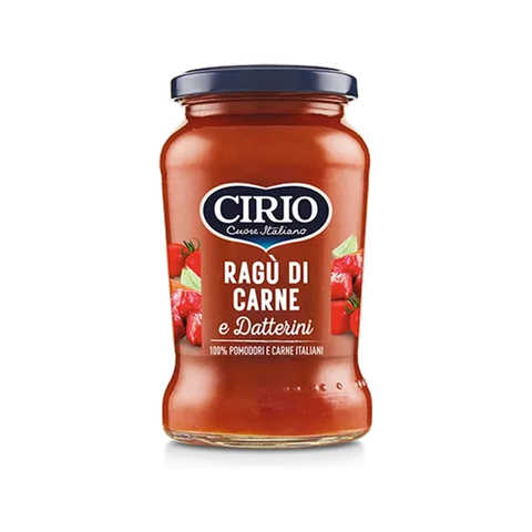 Cirio Ragù di Carne e Datterini 190 g, vasetto di vetro con ragù di carne italiana