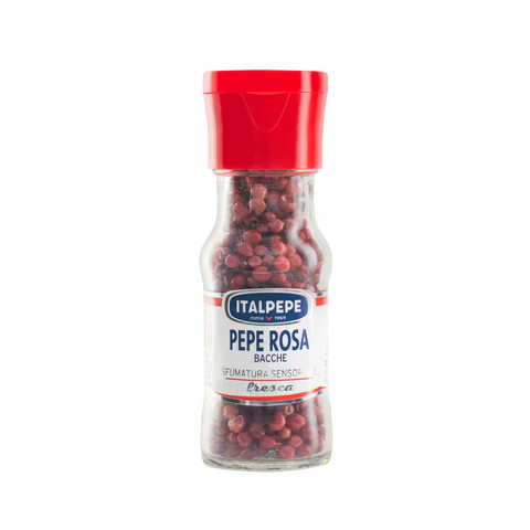 Italpepe Pepe Rosa in Bacche 18 g, vasetto di vetro con tappo rosso e bacche rosa intere