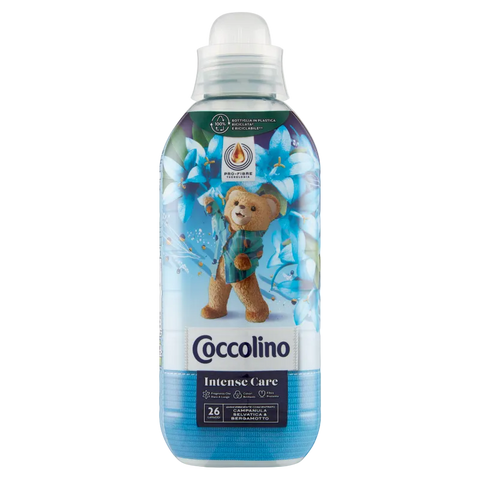 Coccolino Intense Care Campanula Selvatica e Bergamotto 26 lavaggi, flacone di ammorbidente concentrato