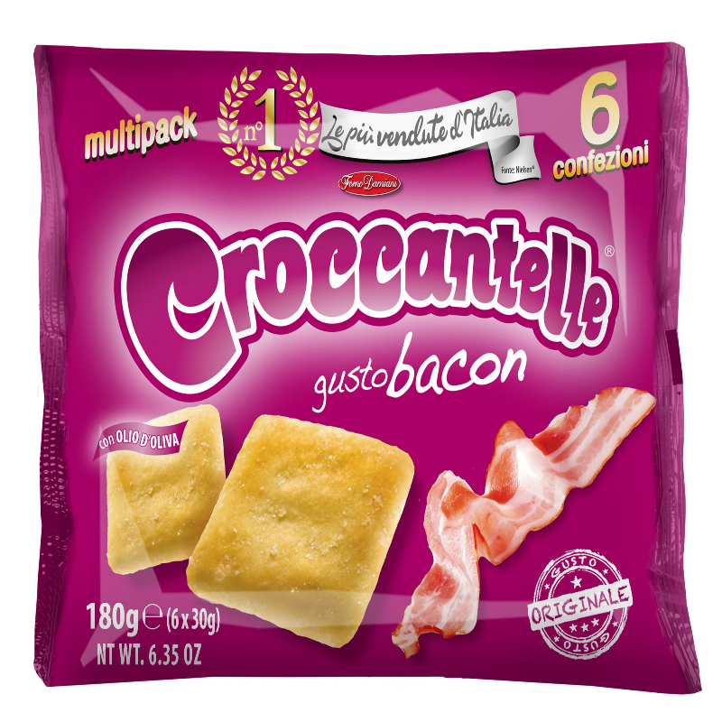 Forno Damiani Croccantelle gusto Bacon multipack - 180 gr - Snacks Salati - Forno Damiani