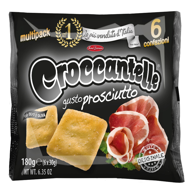 Forno Damiani Croccantelle gusto Prosciutto multipack - 180 gr - Snacks Salati - Forno Damiani