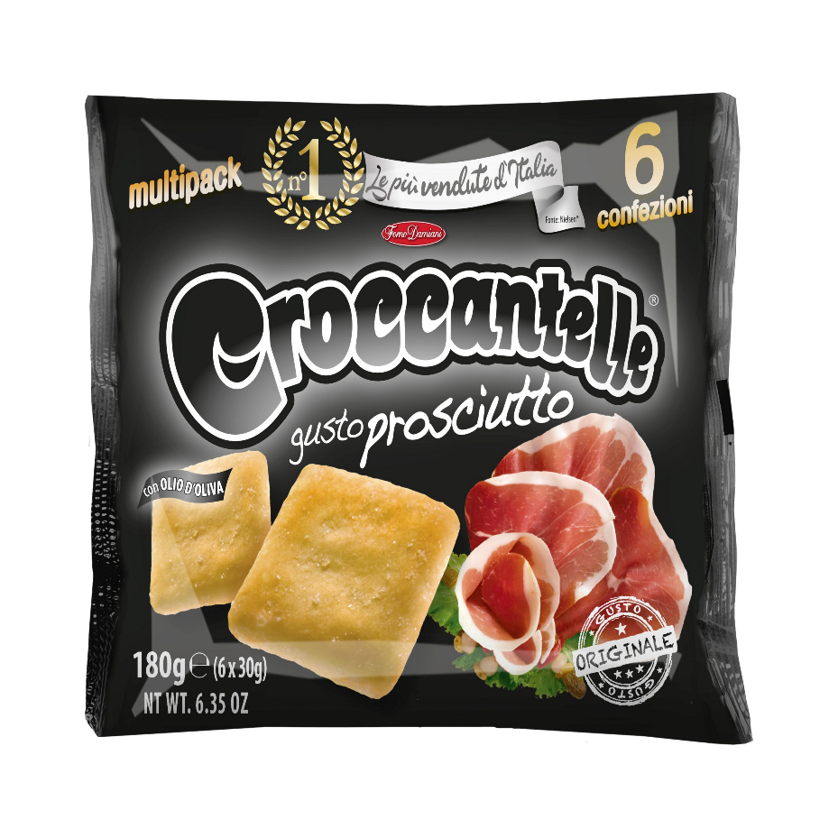Forno Damiani Croccantelle gusto Prosciutto multipack - 180 gr - Snacks Salati - Forno Damiani