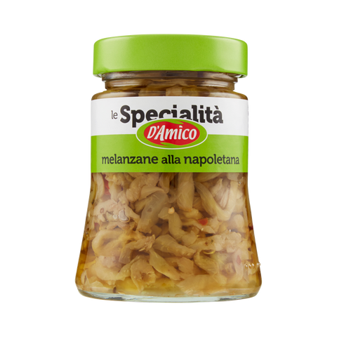 D'Amico Melanzane alla Napoletana 280 g, vaso di vetro con melanzane a filetti sott'olio