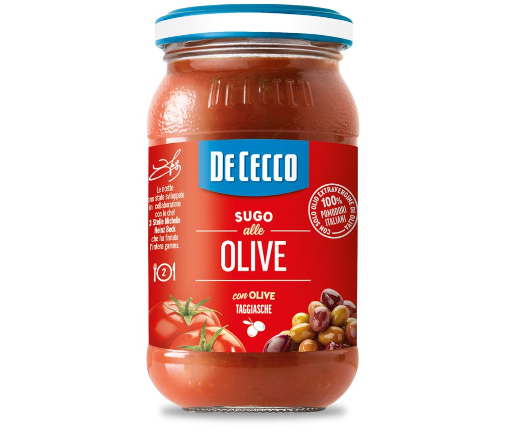 De Cecco Sugo alle Olive con Olive Taggiasche e Olive Verdi - 200 gr - Pesti e Sughi pronti - De Cecco