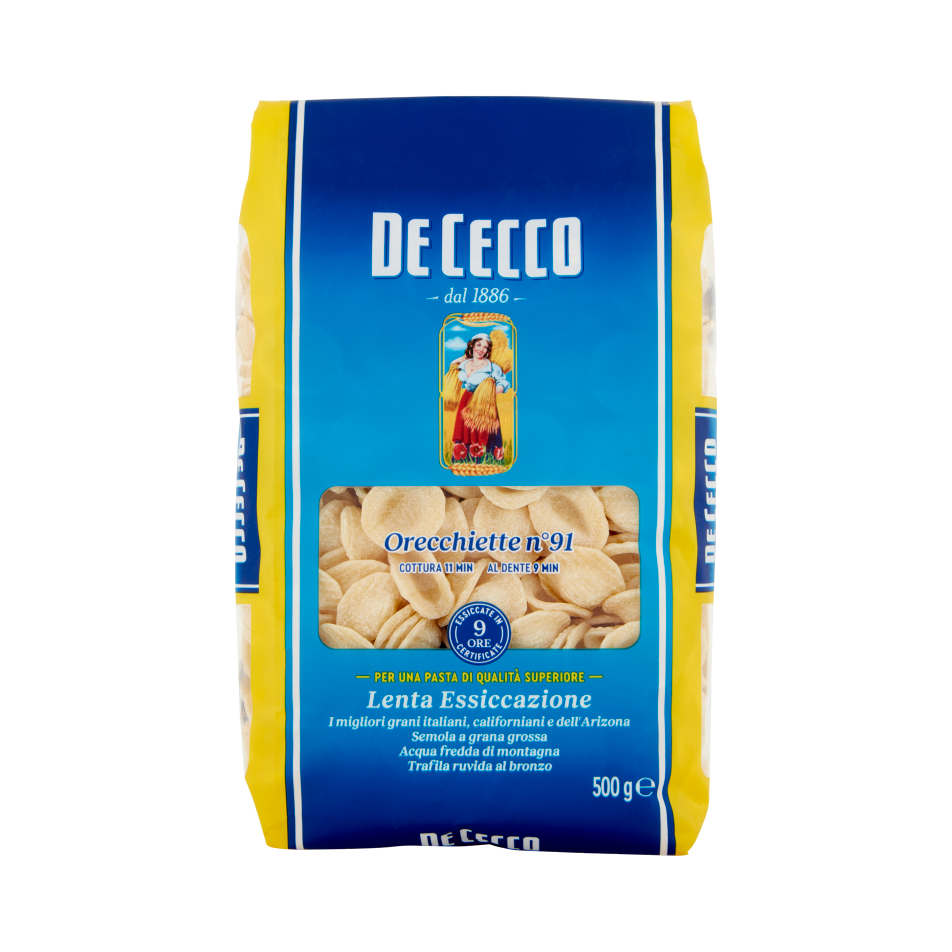De Cecco Orecchiette n. 91 500 g, pasta di semola trafilata al bronzo