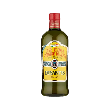 Desantis Olio Extra Vergine di Oliva 100% Italiano 1 L, bottiglia di vetro con capsula rossa