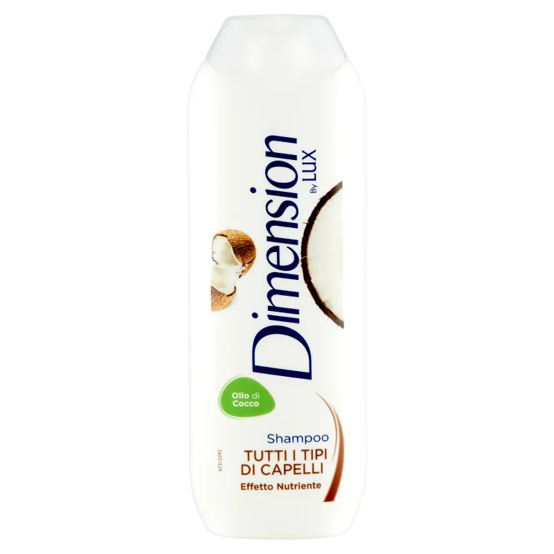 Dimension shampoo met kokosolie 250 ml, witte fles met kokosnoot