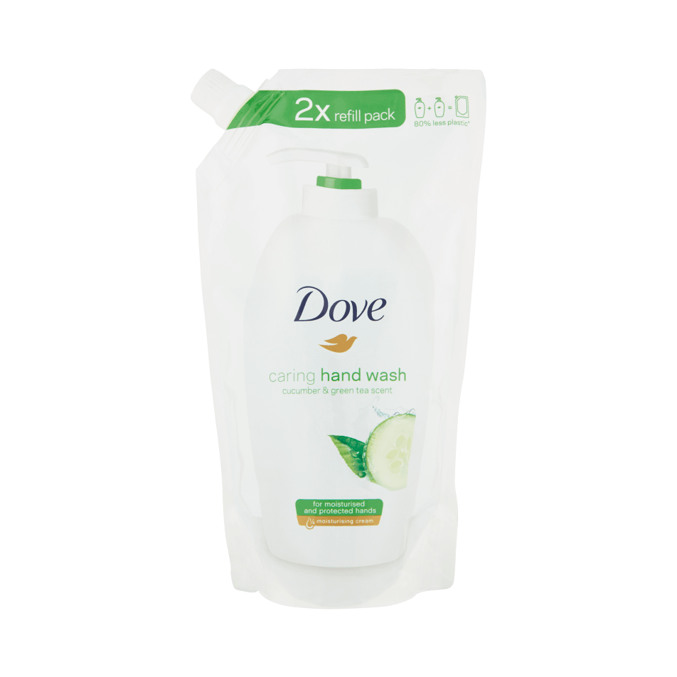 Dove Vloeibare Handzeep Go Fresh Navulling 500 ml, navulzak met komkommer en groene thee