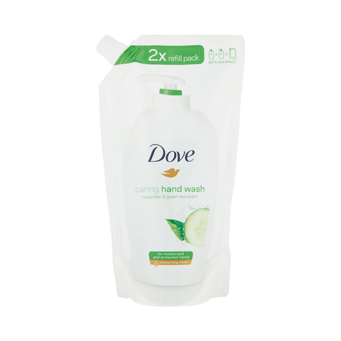 Dove Sapone Liquido Mani Go Fresh Ricarica 500 ml, busta ricarica al cetriolo e tè verde