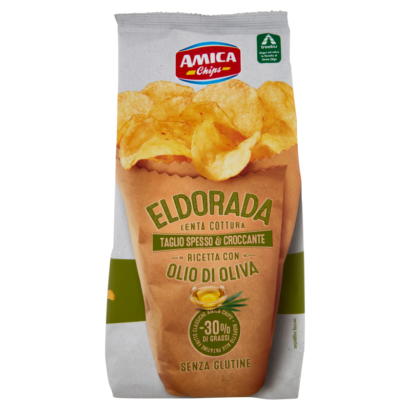 Amica Chips Eldorada Patatine all'Olio d'Oliva - 130 gr - Patatine e Snack - Amica Chips